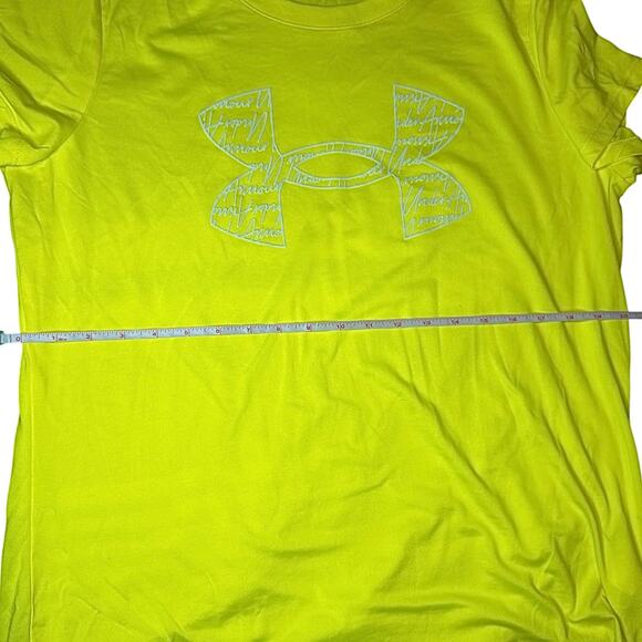 Under Armour Women’s XL Bright Lime Green Athletic T-Shirt Loose Fit Top - Picture 7 of 8
